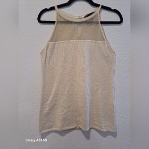 White House Black Market Shimmering Cream Tank Top